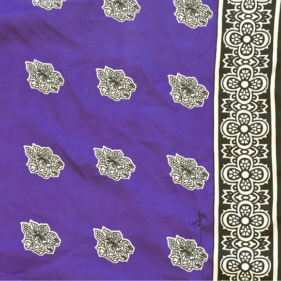 Sante Classics Kaftan One Size Maxi Cover Up Pullover Purple Black Housedress - Picture 7 of 10